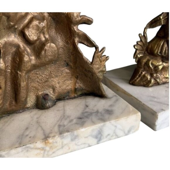 Pair of Antique Ormolu and Marble Colonial Style Candleholders - Picture 6 of 11